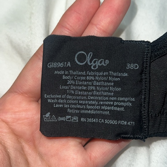Black Bra Olga bra size 38D black no wire bra - Picture 7 of 12